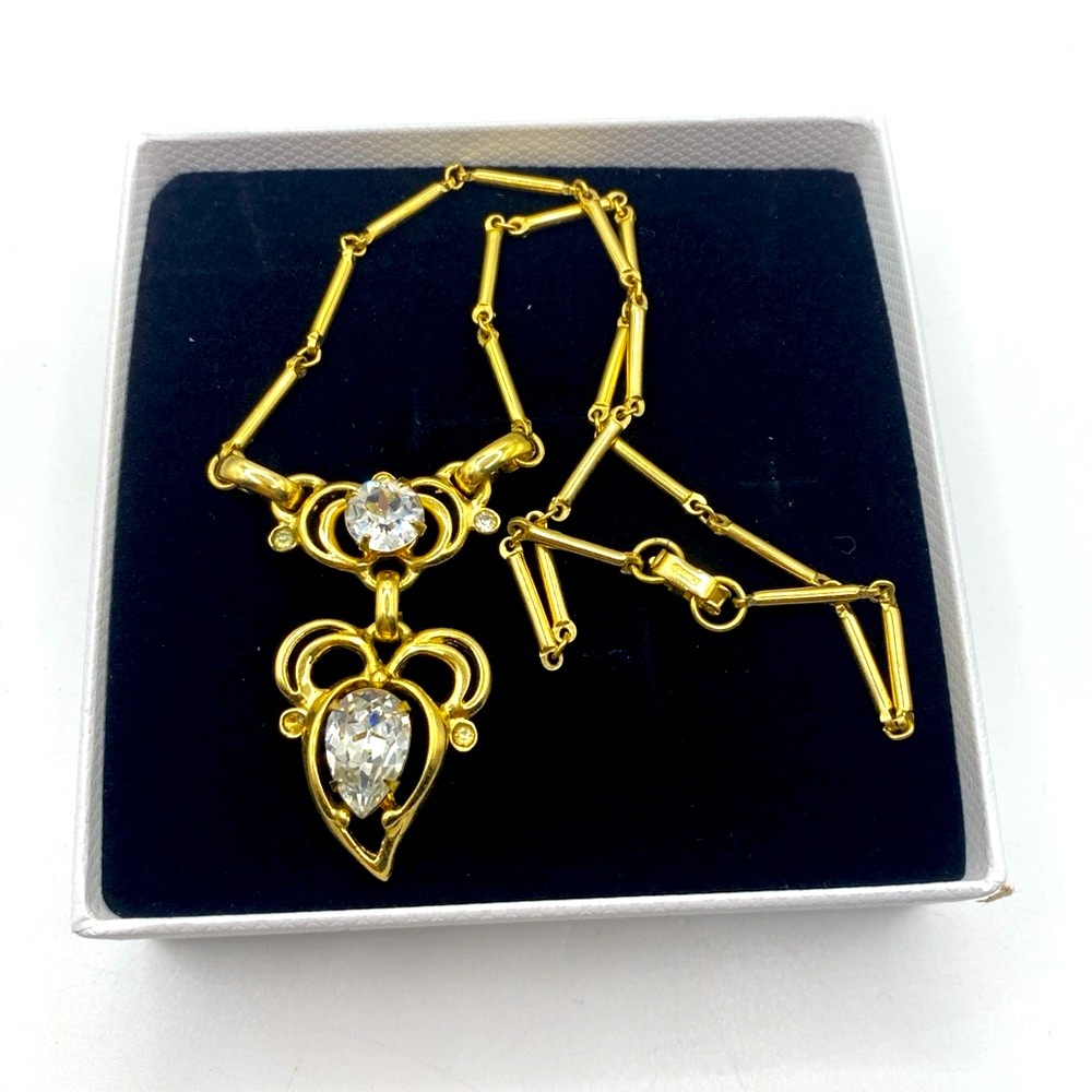 Vintage Necklace  Kramer Crystal Rhinestone 16” in - Picture 2 of 6